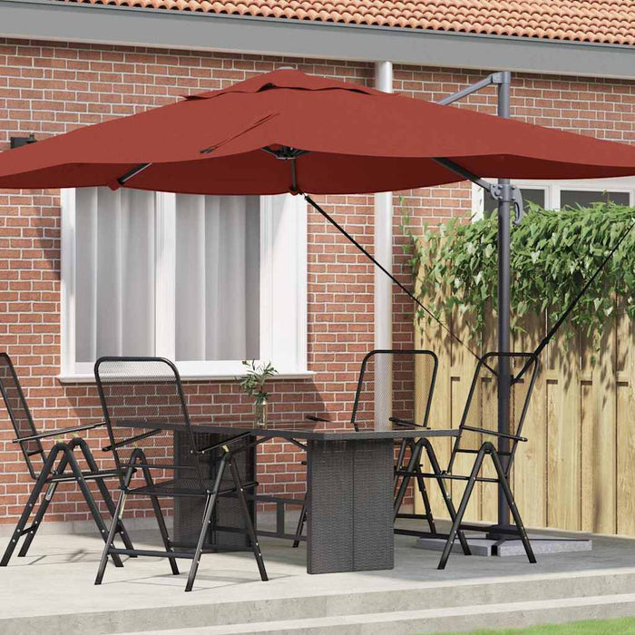 Parasol Roma cu Picior Încărcat Roșu, Negru 352 x 251 x 260 cm - WALTI WALTI