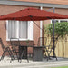 Parasol Roma cu Picior Încărcat Roșu, Negru 352 x 251 x 260 cm - WALTI WALTI