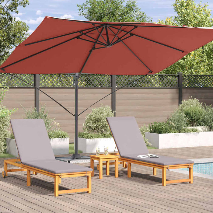 Parasol Roma cu Picior Încărcat Roșu, Negru 352 x 251 x 260 cm - WALTI WALTI