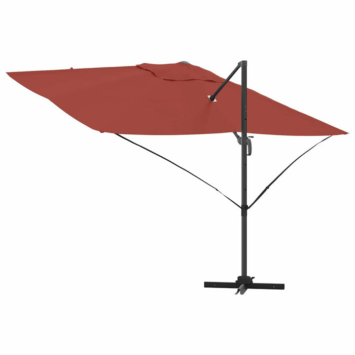 Parasol Roma cu Picior Încărcat Roșu, Negru 352 x 251 x 260 cm - WALTI WALTI