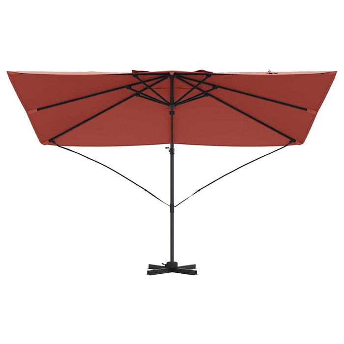Parasol Roma cu Picior Încărcat Roșu, Negru 352 x 251 x 260 cm - WALTI WALTI