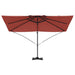 Parasol Roma cu Picior Încărcat Roșu, Negru 352 x 251 x 260 cm - WALTI WALTI