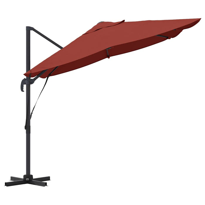 Parasol Roma cu Picior Încărcat Roșu, Negru 352 x 251 x 260 cm - WALTI WALTI
