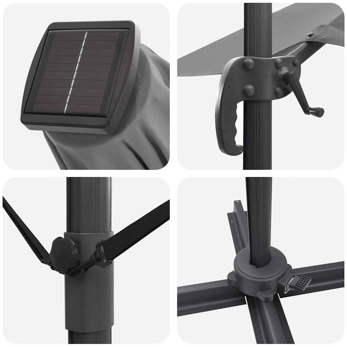 Parasol Roma Antracit 286 x 285 x 270 cm Aluminiu, Poliester - WALTI WALTI