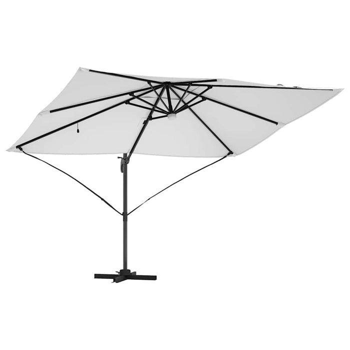 Parasol cantilever Roma de la cu LED-uri, culoare nisip, dimensiuni 352x251x265 cm, din aluminiu - WALTI WALTI