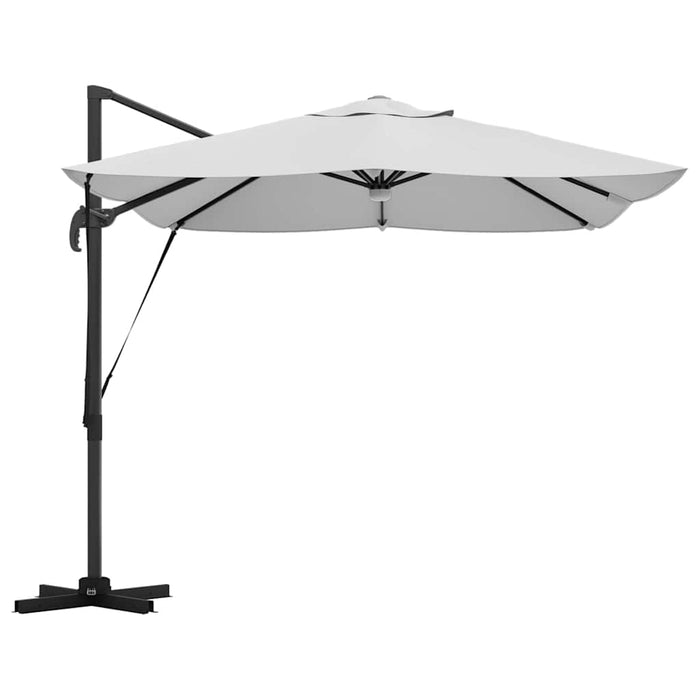 Parasol cantilever Roma de la cu LED-uri, culoare nisip, dimensiuni 352x251x265 cm, din aluminiu - WALTI WALTI