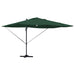 Parasol cantilever Roma verde cu LED-uri, dimensiuni 352x251x265 cm, din aluminiu. - WALTI WALTI