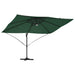 Parasol cantilever Roma verde cu LED-uri, dimensiuni 352x251x265 cm, din aluminiu. - WALTI WALTI