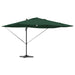 Parasol cantilever Roma verde cu LED-uri, dimensiuni 352x251x265 cm, din aluminiu. - WALTI WALTI