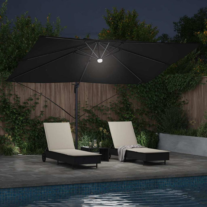 Umbrelă de soare Negru 351 x 250 x 253 cm Poliester și Aluminiu WALTI
