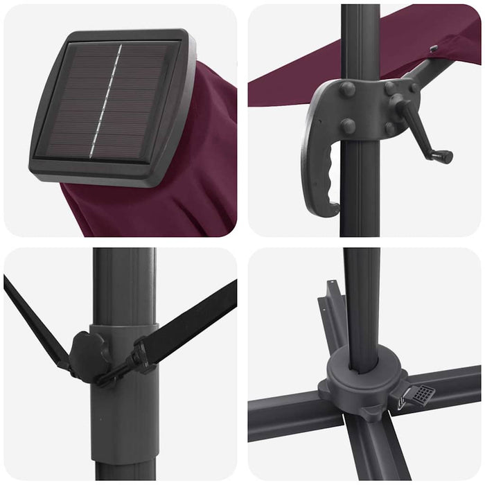 Umbrela Cantilever - Bordo Bordo Metal și Țesătură Mediu Pliabil - WALTI WALTI