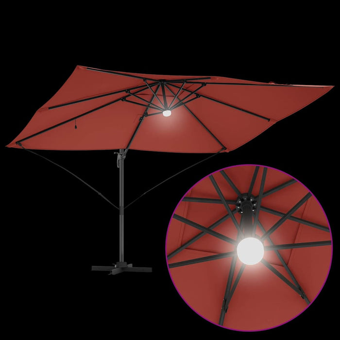 Umbrela tip parasol cu braț Roma, cu LED-uri, teracotă, 352x251x265 cm, din aluminiu - WALTI WALTI