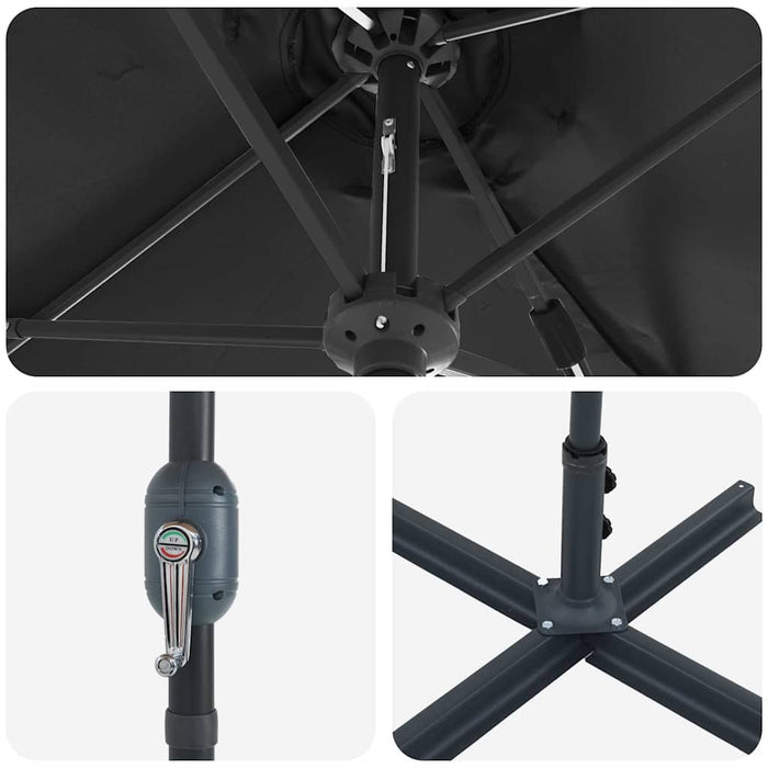 Parasol de Grădină Negru 380 x 196 x 235 cm - WALTI WALTI