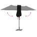 Parasol de Grădină Negru 380 x 196 x 235 cm - WALTI WALTI