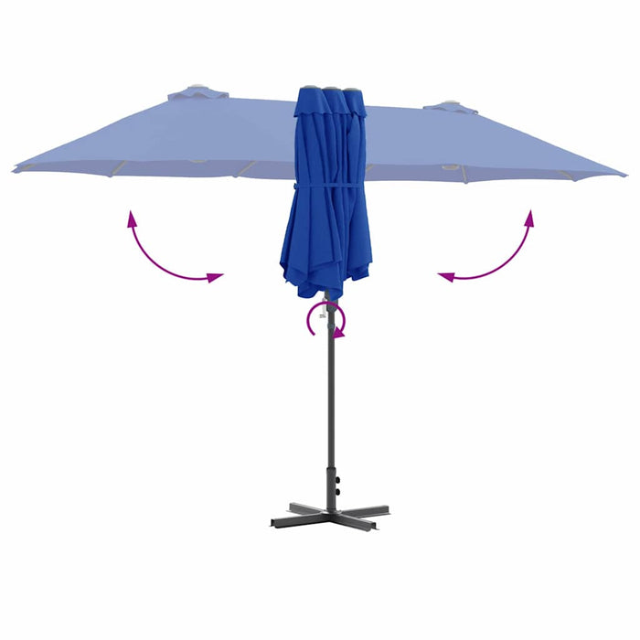 Parasol de Grădină albastru 380 x 196 x 235 cm - WALTI WALTI