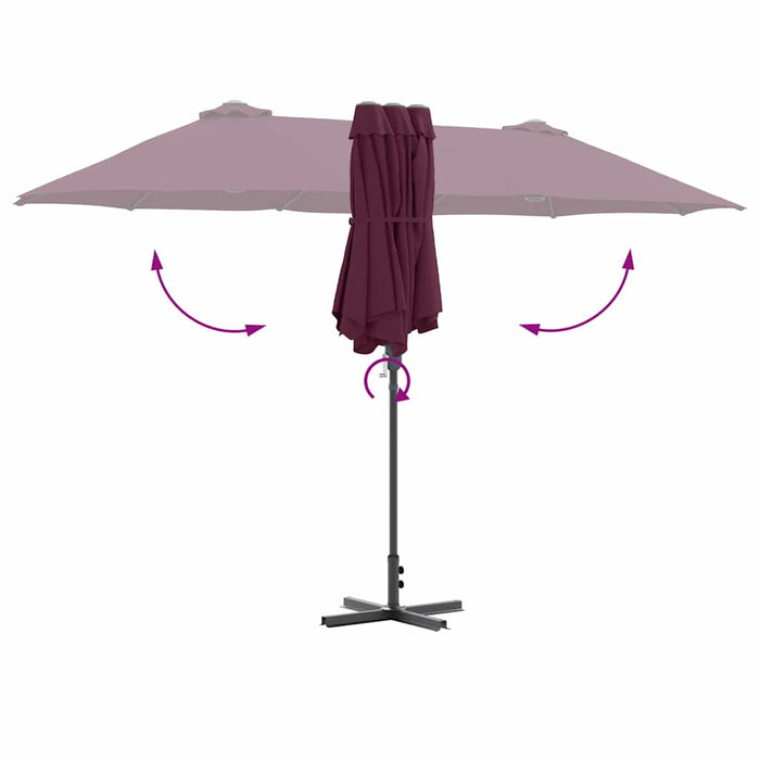 Parasol de Grădină Roșu bordo 380 x 196 x 235 cm - WALTI WALTI