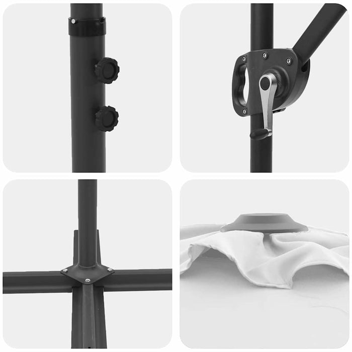 Parasol cu braț cantilever pentru grădină cu blocare Nisipiu - WALTI WALTI