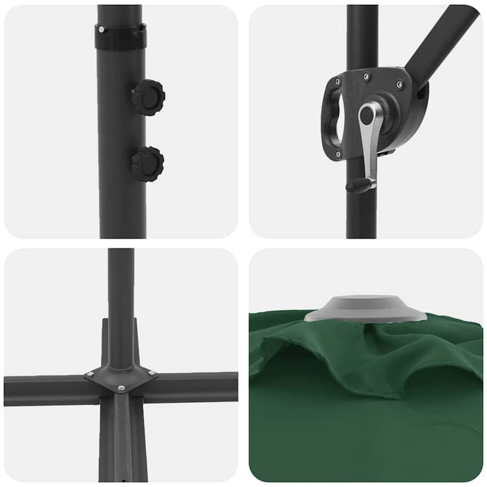 Parasol cu braț cantilever pentru grădină cu blocare Verde - WALTI WALTI