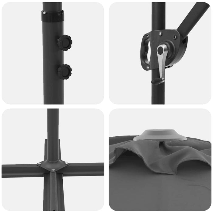 Parasol cu braț cantilever pentru grădină cu blocare Antracit - WALTI WALTI