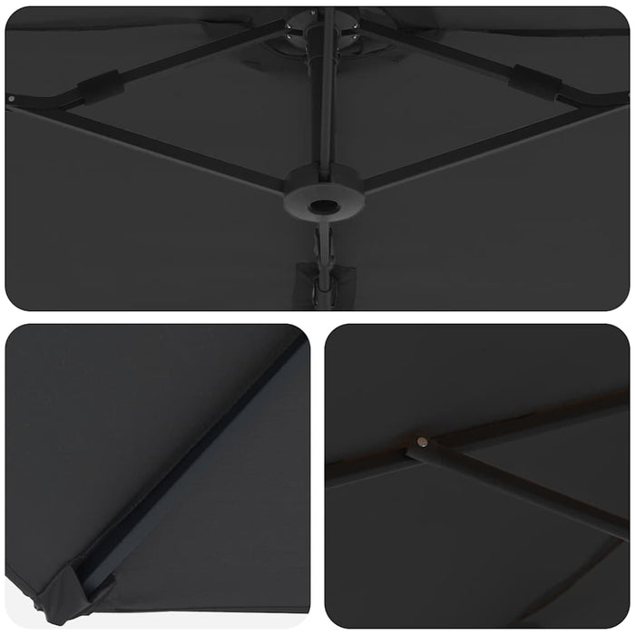 Parasol cu braț cantilever pentru grădină cu blocare Negru mare - WALTI WALTI