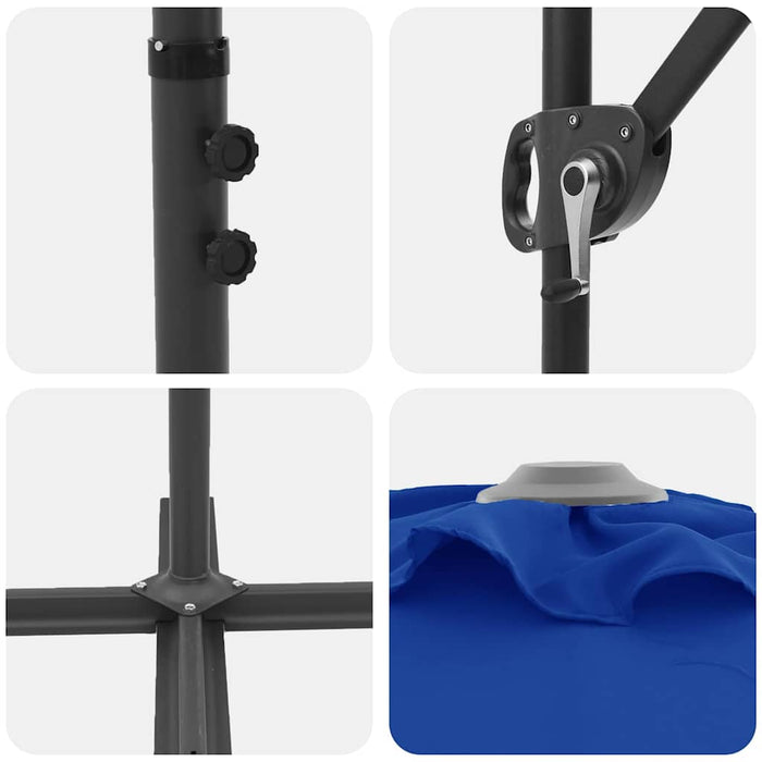 Parasol cu braț cantilever pentru grădină albastru azur - WALTI WALTI