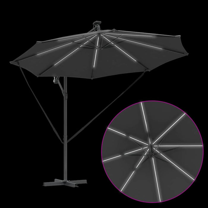 Parasol banana cu brațe cu blocare Antracit 294 x 294 x 248 cm - WALTI WALTI