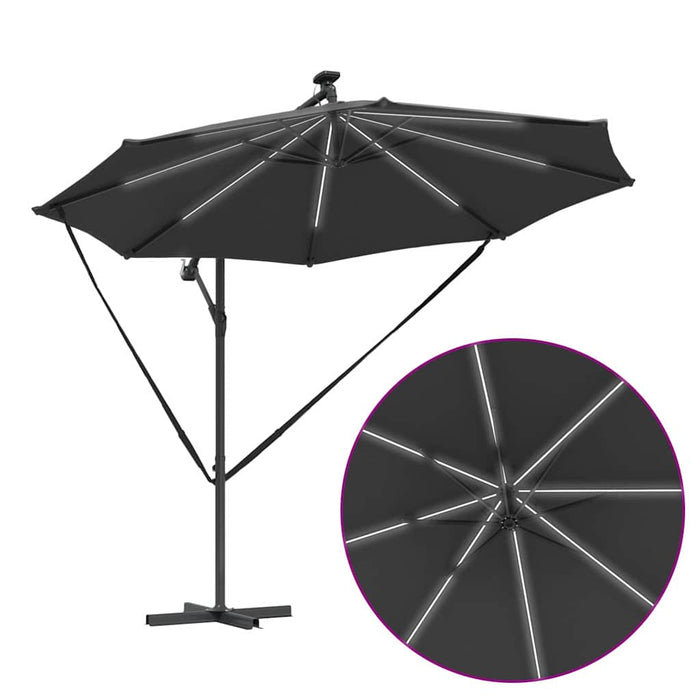 Parasol banana cu brațe cu blocare Antracit 294 x 294 x 248 cm - WALTI WALTI