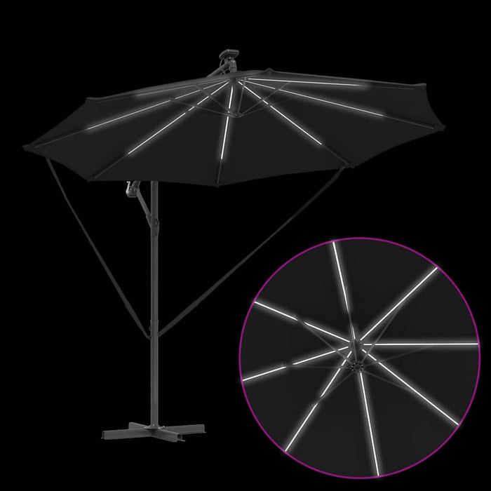 Parasol banana cu brațe Negru 294 x 294 x 248 cm - WALTI WALTI