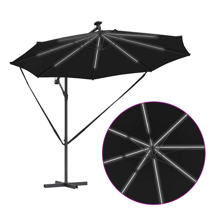 Parasol banana cu brațe Negru 294 x 294 x 248 cm - WALTI WALTI
