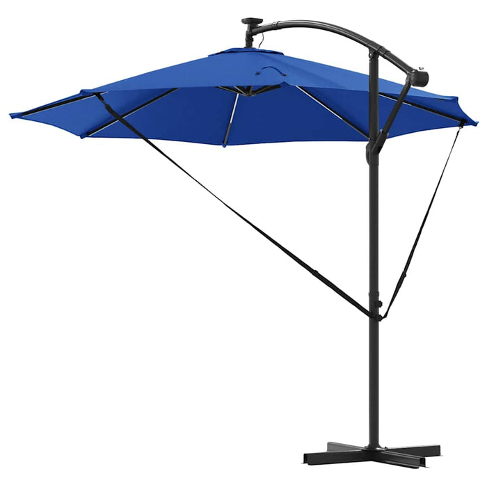 Parasol banana cu brațe albastru azur 294 x 294 x 248 cm - WALTI WALTI