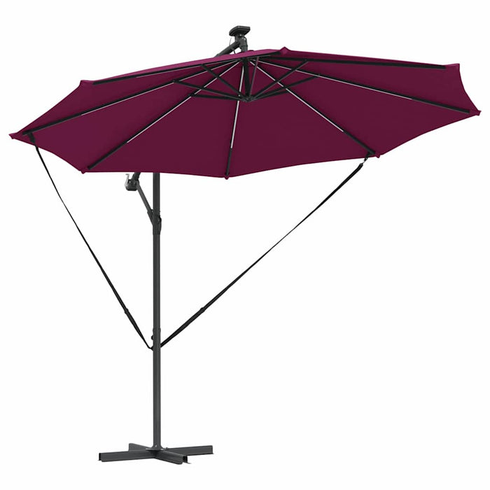 Parasol banana cu brațe Roșu bordo 294 x 294 x 248 cm - WALTI WALTI
