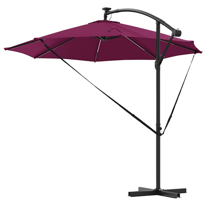 Parasol banana cu brațe Roșu bordo 294 x 294 x 248 cm - WALTI WALTI