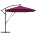 Parasol banana cu brațe Roșu bordo 294 x 294 x 248 cm - WALTI WALTI