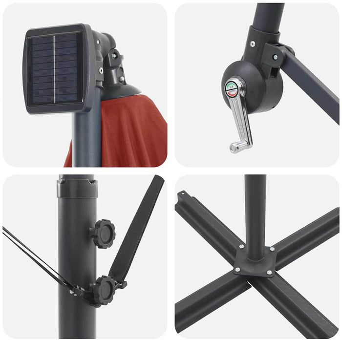 Parasol banana cu brațe Terracota 294 x 294 x 248 cm - WALTI WALTI