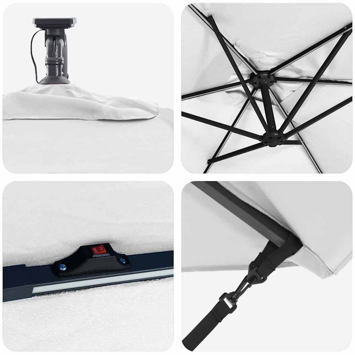 Parasol banana cu brațe Nisipiu 294 x 200 x 254 cm - WALTI WALTI