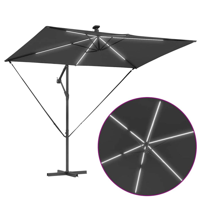 Parasol banana cu brațe cu blocare Antracit 294 x 200 x 254 cm - WALTI WALTI