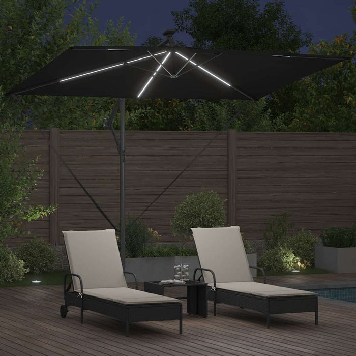 Umbrelă de soare Negru 294 x 200 x 270 cm Poliester și Aluminiu WALTI