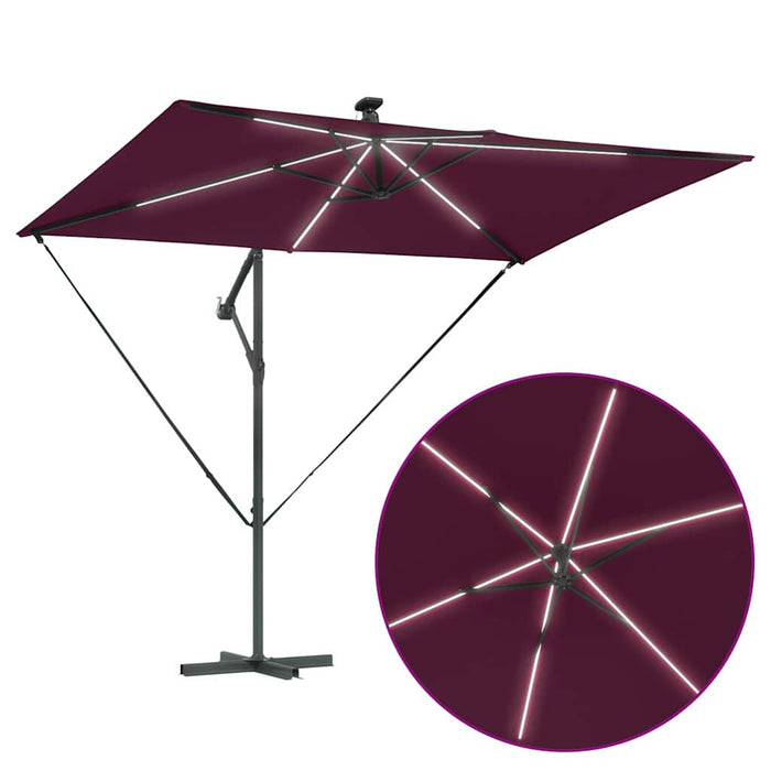 Parasol banana cu brațe Roșu bordo 294 x 200 x 254 cm - WALTI WALTI