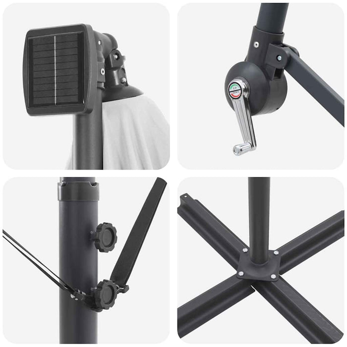 Parasol banana cu brațe Nisipiu 249 x 249 x 250 cm - WALTI WALTI