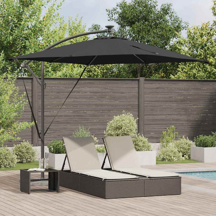 Parasol banana cu brațe cu blocare Negru 249 x 249 x 250 cm - WALTI WALTI