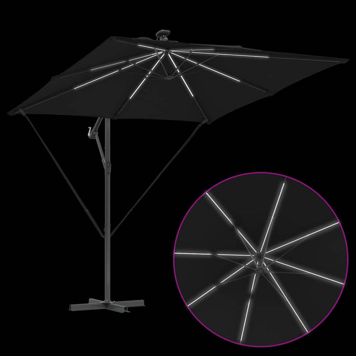 Parasol banana cu brațe cu blocare Negru 249 x 249 x 250 cm - WALTI WALTI