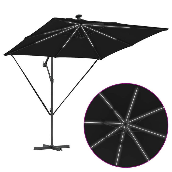 Parasol banana cu brațe cu blocare Negru 249 x 249 x 250 cm - WALTI WALTI