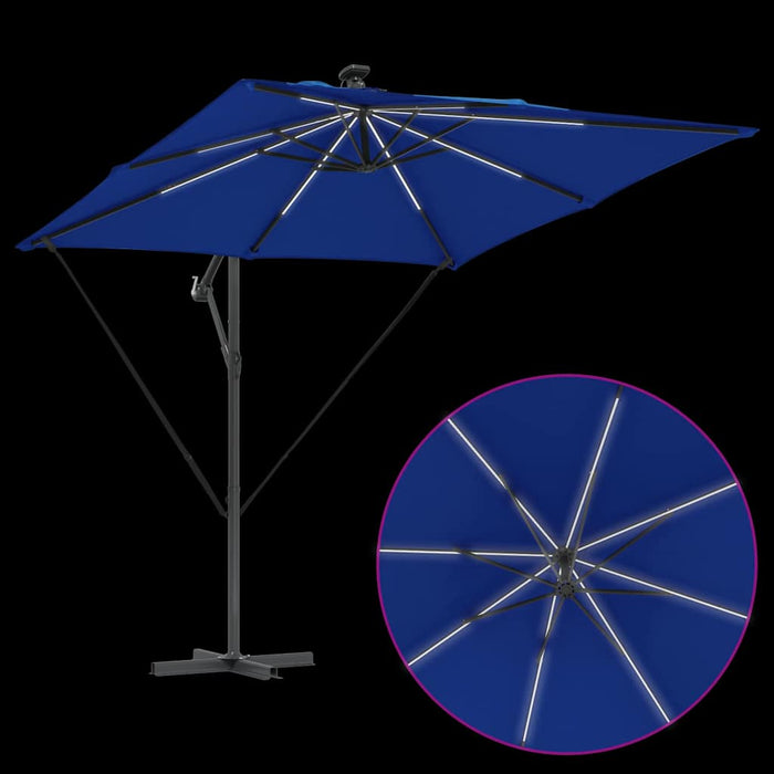 Parasol banana cu brațe albastru 249 x 249 x 250 cm - WALTI WALTI