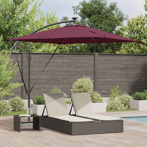 Parasol banana cu brațe Roșu bordo 249 x 249 x 250 cm - WALTI WALTI