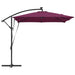 Parasol banana cu brațe Roșu bordo 249 x 249 x 250 cm - WALTI WALTI