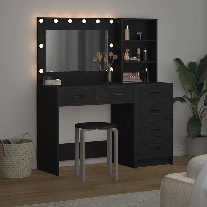 Masă de Machiaj cu raft Negru 78,5 x 41 x 135 cm Lemn compozit - WALTI WALTI