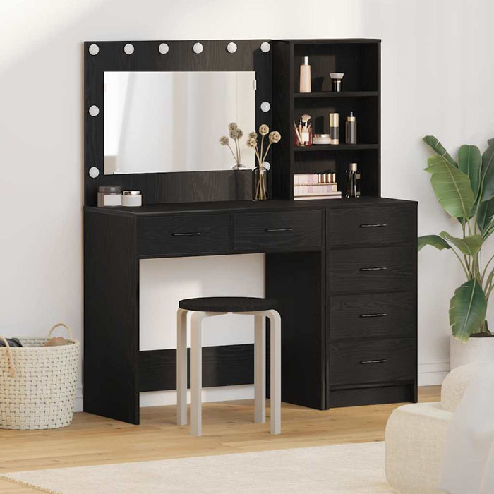 Masă de Machiaj cu raft Negru 78,5 x 41 x 135 cm Lemn compozit - WALTI WALTI