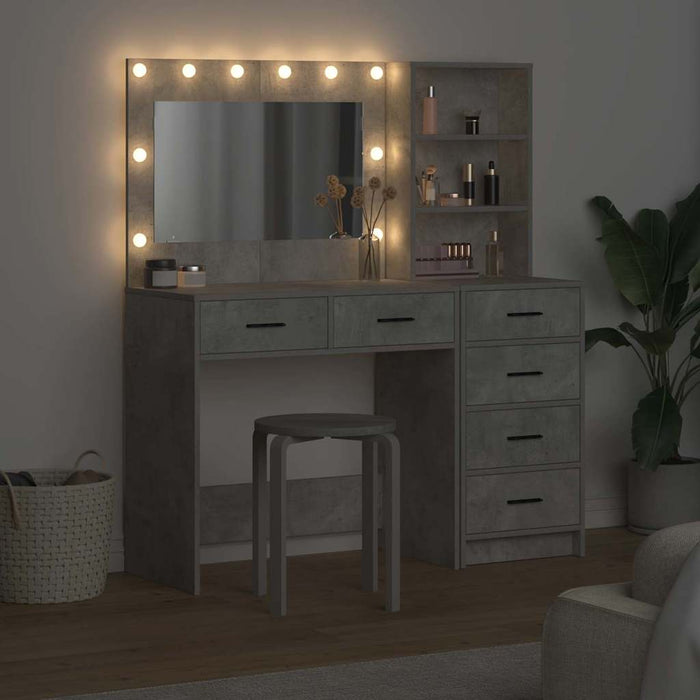 Masă de Machiaj cu sertar Gri 78,5 x 41 x 135 cm Lemn compozit - WALTI WALTI