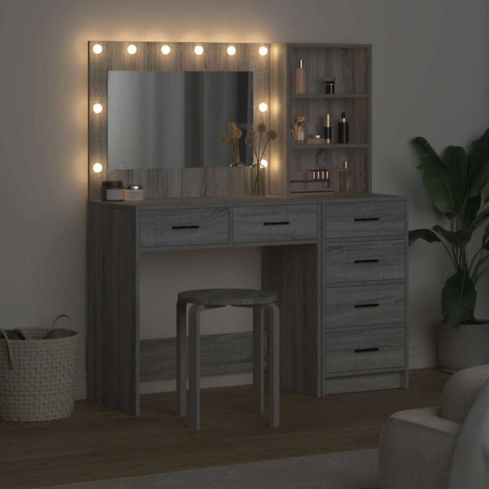 Masă de Machiaj Gri deschis 78,5 x 41 x 135 cm Lemn compozit - WALTI WALTI