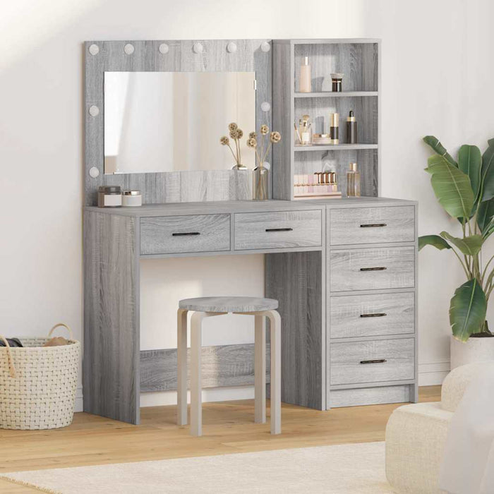Masă de Machiaj Gri deschis 78,5 x 41 x 135 cm Lemn compozit - WALTI WALTI